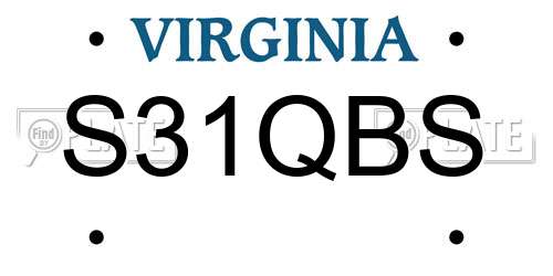S31QBS Virginia License Plate