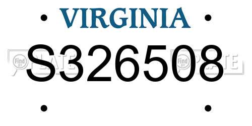 S326508 Virginia License Plate