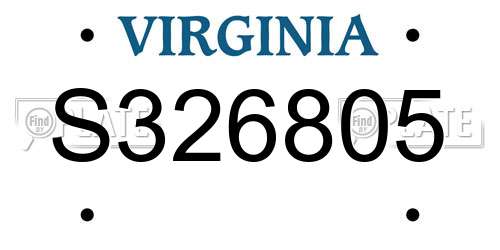 S326805 Virginia License Plate