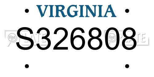 S326808 Virginia License Plate