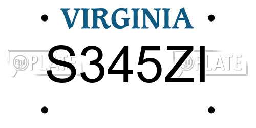 S345ZI Virginia License Plate