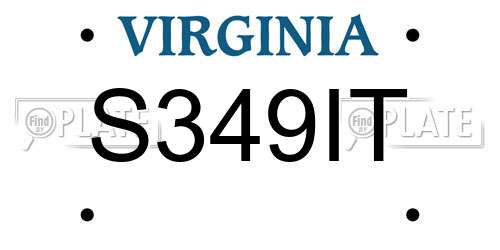 S349IT Virginia License Plate