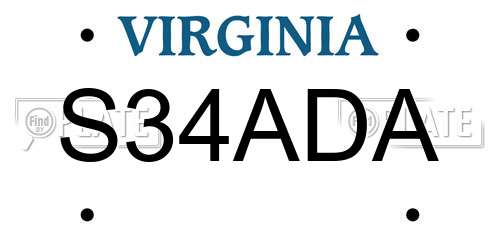 S34ADA Virginia License Plate
