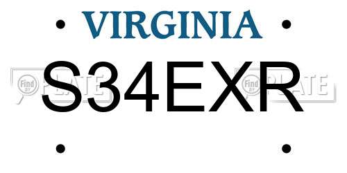 S34EXR Virginia License Plate