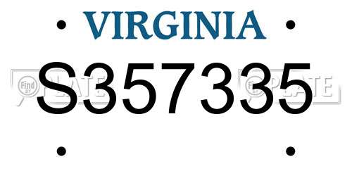 S357335 Virginia License Plate
