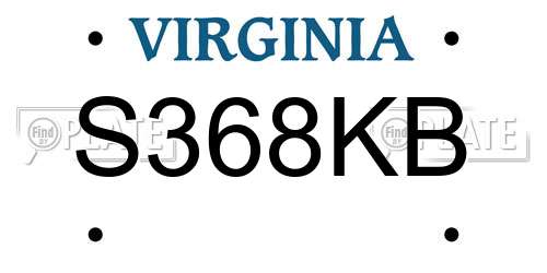 S368KB Virginia License Plate