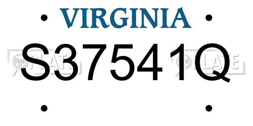 S37541Q Virginia License Plate
