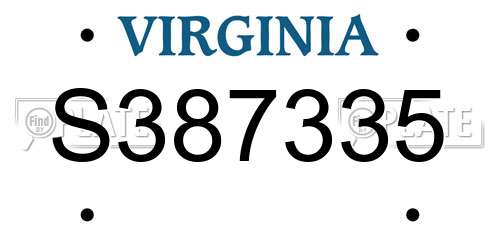 S387335 Virginia License Plate