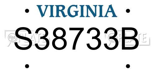 S38733B Virginia License Plate