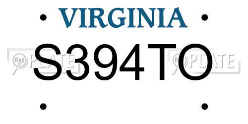 S394TO Virginia License Plate