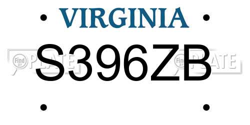 S396ZB Virginia License Plate