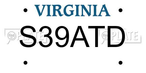 S39ATD Virginia License Plate