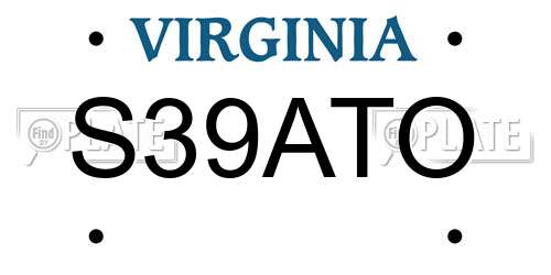 S39ATO Virginia License Plate
