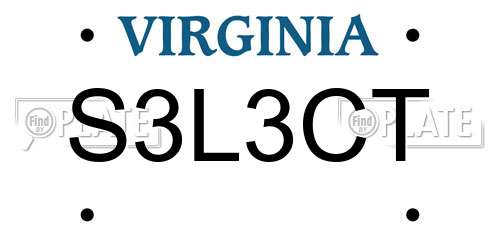 S3L3CT Virginia License Plate