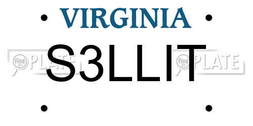 S3LLIT Virginia License Plate
