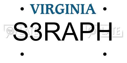 S3RAPH Virginia License Plate