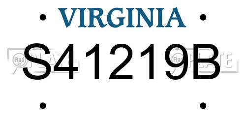 S41219B Virginia License Plate