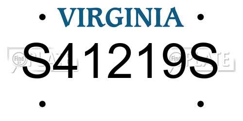 S41219S Virginia License Plate