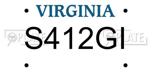 S412GI Virginia License Plate