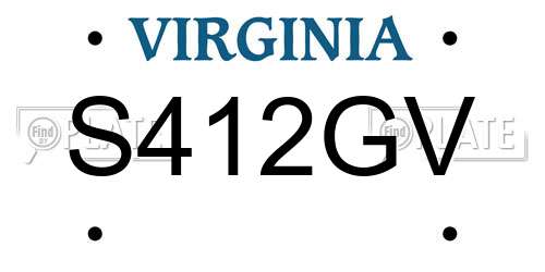 S412GV Virginia License Plate