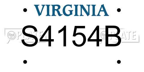 S4154B Virginia License Plate
