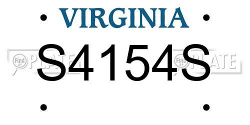 S4154S Virginia License Plate