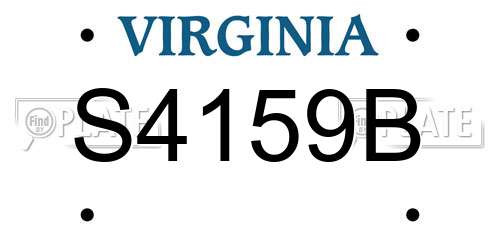 S4159B Virginia License Plate