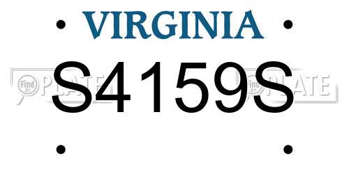 S4159S Virginia License Plate