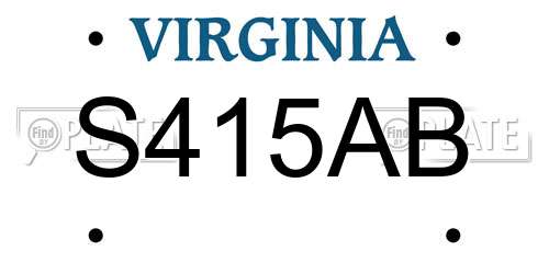 S415AB Virginia License Plate