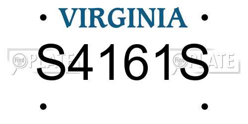 S4161S Virginia License Plate