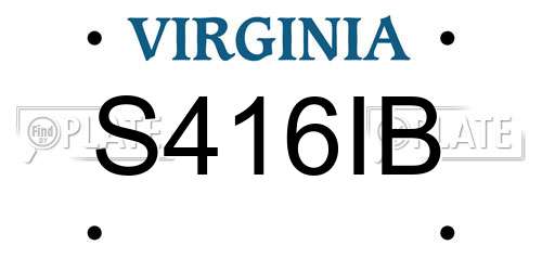 S416IB Virginia License Plate