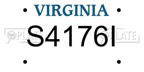 S4176I Virginia License Plate