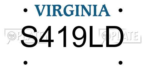 S419LD Virginia License Plate