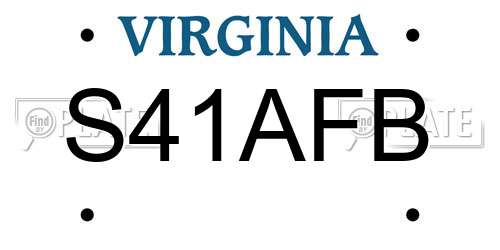 S41AFB Virginia License Plate