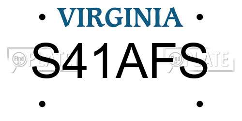 S41AFS Virginia License Plate