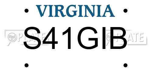 S41GIB Virginia License Plate