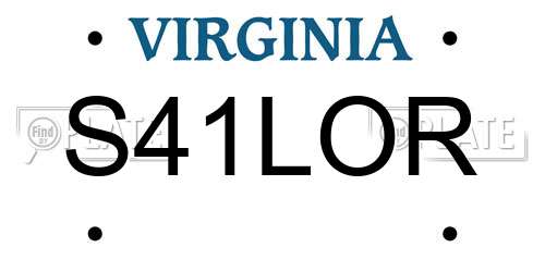 S41LOR Virginia License Plate