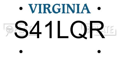 S41LQR Virginia License Plate