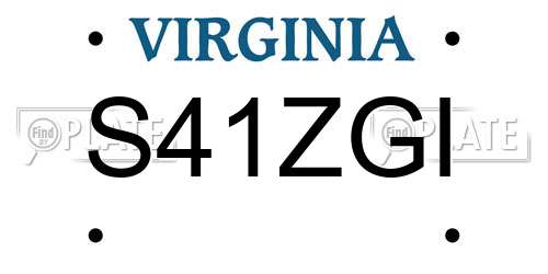 S41ZGI Virginia License Plate