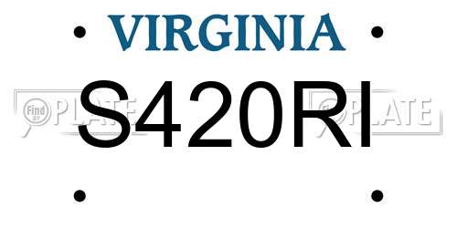 S420RI Virginia License Plate