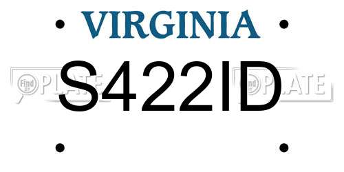 S422ID Virginia License Plate