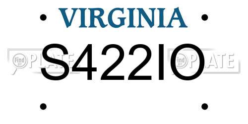S422IO Virginia License Plate