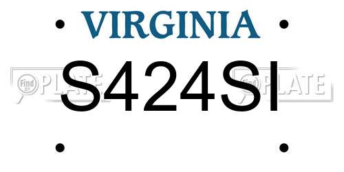 S424SI Virginia License Plate