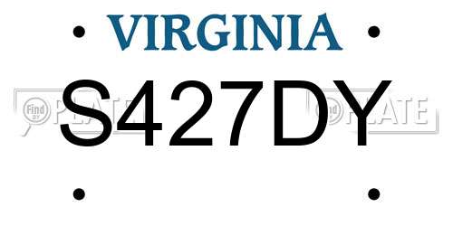 S427DY Virginia License Plate