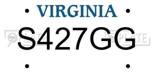 S427GG Virginia License Plate