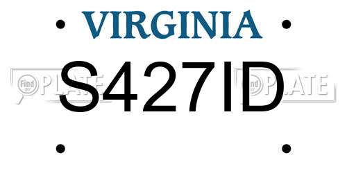 S427ID Virginia License Plate
