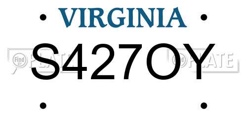 S427OY Virginia License Plate