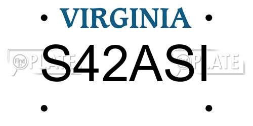 S42ASI Virginia License Plate