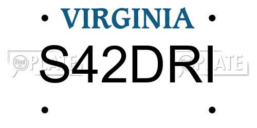 S42DRI Virginia License Plate