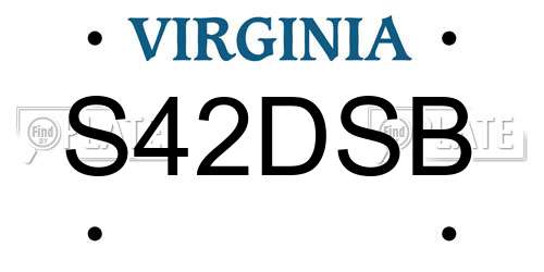 S42DSB Virginia License Plate